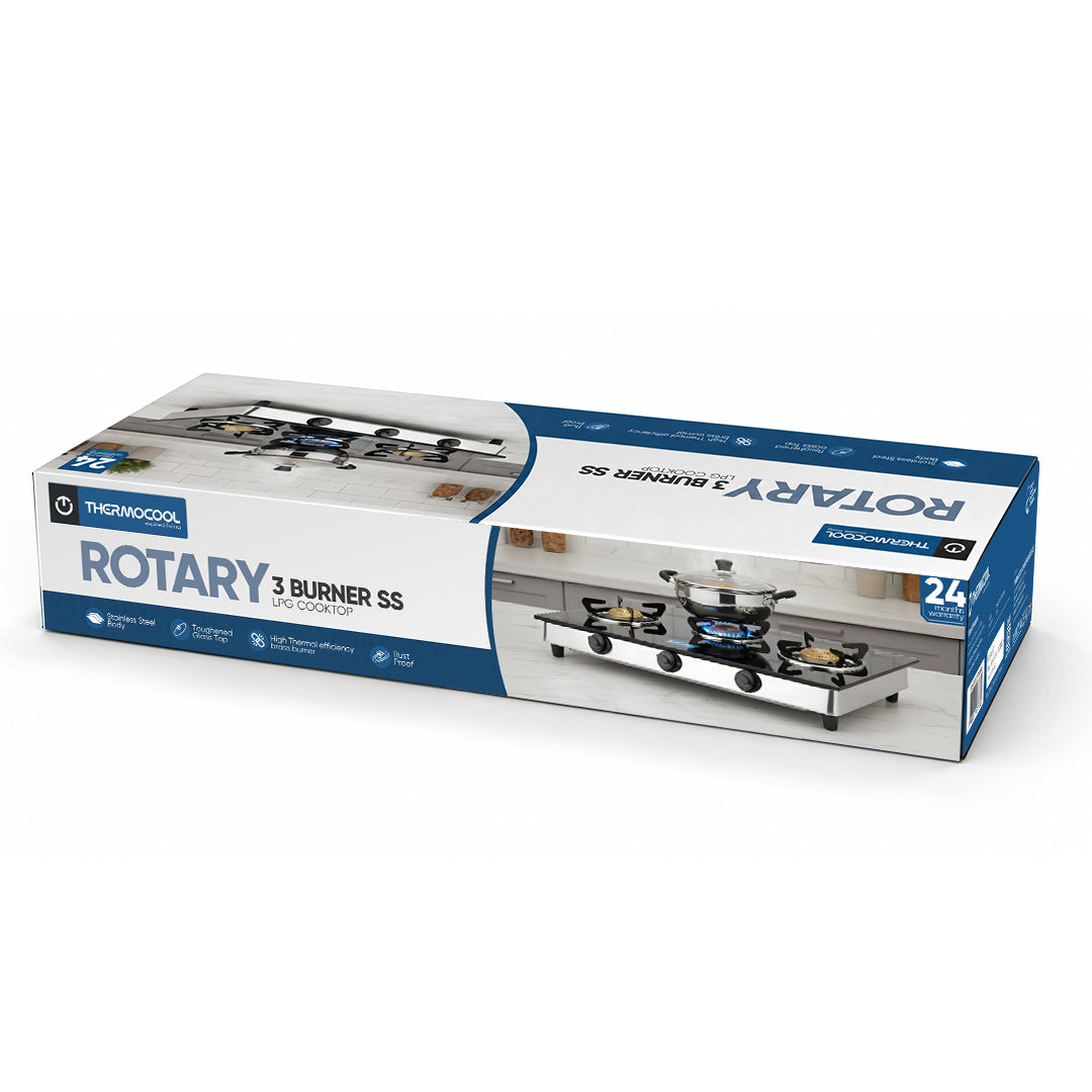 Model Rotary 3 Burner Ss Lpg Cooktop